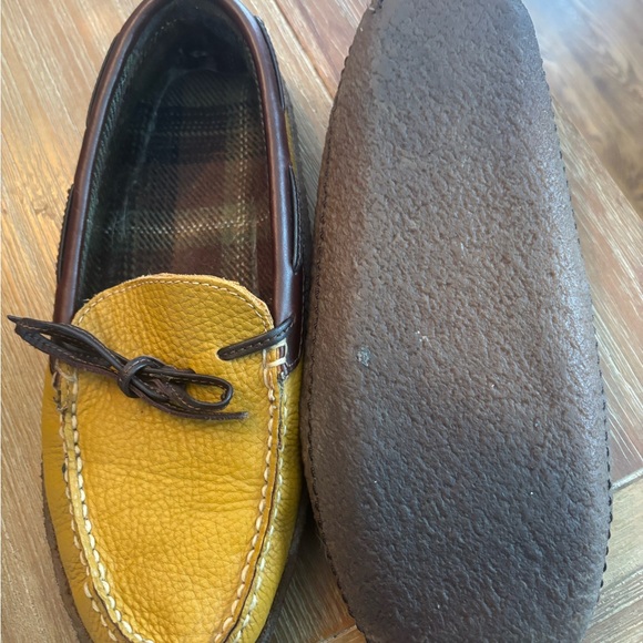 L.L. Bean Yellow and Brown Leather Loafers - Picture 3 of 3